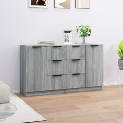 Ντουλάπι 2 τεμ. Γκρι Sonoma 60x30x70 εκ. από Επεξεργασμένο Ξύλο 3115794