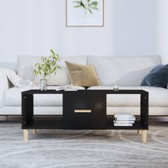 Τραπεζάκι Σαλονιού Μαύρο 102x50x40 εκ. από Επεξεργασμένο Ξύλο 812691