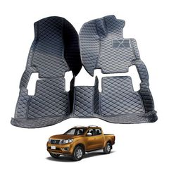 Nissan Navara (NP300) 2015+ Πατάκια [5D] Μαύρο Με Μπεζ Ραφή