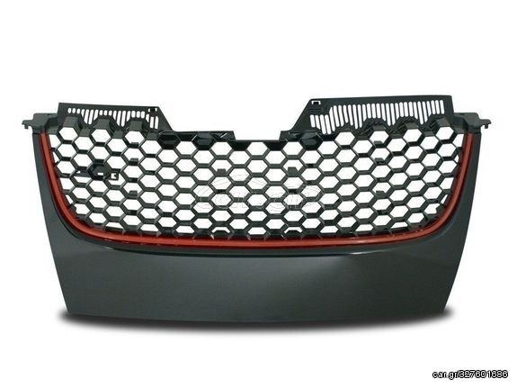 Μάσκα / Sport Grill VW Golf 5 Look GTI - Με Κόκκινη Λωρίδα - Χωρίς Θέση Για Σήμα- Α Ποιότητα - (1K1853653BRO)