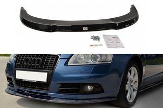 Spoiler / Χειλάκι εμπρός προφυλακτήρα Maxton Design Audi A6 S-Line C6 Μαύρο Γυαλιστερό - (AU-A6-C6-SLINE-FD1G)