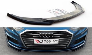 Spoiler / Χειλάκι εμπρός προφυλακτήρα Maxton Design Audi A6 S-Line / S6 C8 Carbon Look - (AU-A6-C8-SLINE-FD1C)