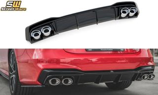Diffuser με τελικά εξάτμισης Maxton Design Audi A7 μαύρο γυαλιστερό - (AU-A7-C8-SLINE-RS1G+BLACK)