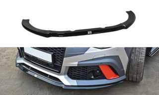 Spoiler / Χειλάκι εμπρός προφυλακτήρα Maxton Design Audi RS6 C7 / C7 FL Μαύρο Σαγρέ - (AU-RS6-C7-FD2T)