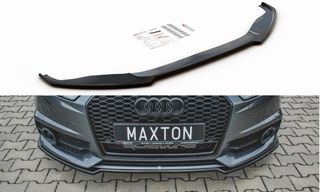 Spoiler / Χειλάκι εμπρός προφυλακτήρα Maxton Design Audi S6 / A6 S-Line C7 FL Μαύρο Σαγρέ - (AU-S6-C7F-FD1T)