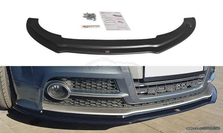 Spoiler / Χειλάκι εμπρός προφυλακτήρα Maxton Design Audi TT S Mk2 Μαύρο Γυαλιστερό - (AU-TT-2-S-FD1G)