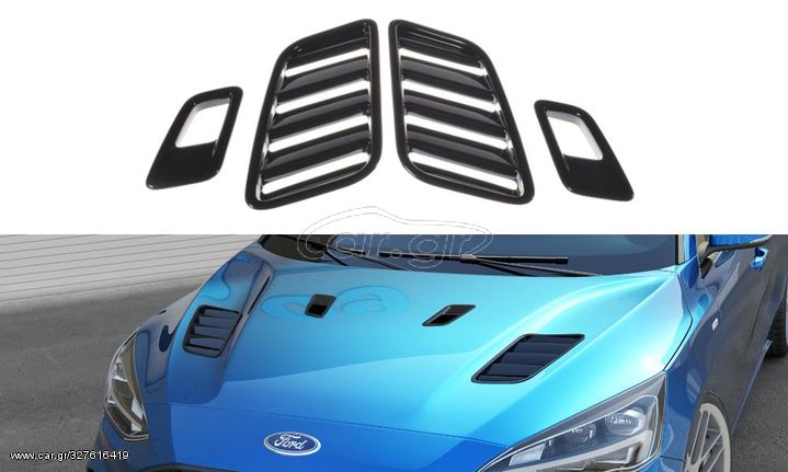 Αεραγωγός καπό Maxton Design Ford Focus ST-Line / ST Mk4 μαύρο σαγρέ - (FO-FO-4-BV1+BV2T)