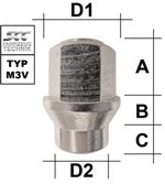 Παξιμάδι Τροχού  M12X1,25 / Κωνικό 60° / Με Λαιμό / Κλειδί 21 - (M1225KEGES)