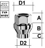 Παξιμάδι Τροχού  M12X1,25 / Κωνικό 60° / Με Λαιμό / Κλειδί 19 - (M1225KEOSN)