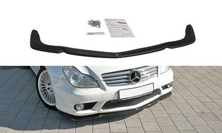 Spoiler / Χειλάκι εμπρός προφυλακτήρα Maxton Design Mercedes Benz CLS C219 55AMG Μαύρο Σαγρέ - (ME-CLS-219-AMG-FD1T)