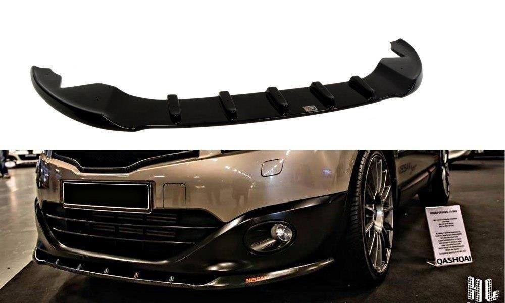 Spoiler / Χειλάκι Εμπρός Προφυλακτήρα Maxton Design NISSAN QASHQAI - Μαύρο Γυαλιστερό - (NI-QA-1F-FD1G)