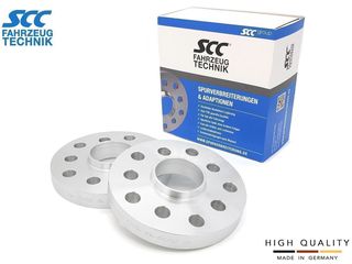20mm Αποστάτες Τροχών Με Χειλάκι SCC - Διπλού Καρέ: 5x112 & 5x100 - Κέντρο: Φ57,1 mm - Al 7075 - Ασημί - 2 Tμχ. - (SCC_12120)