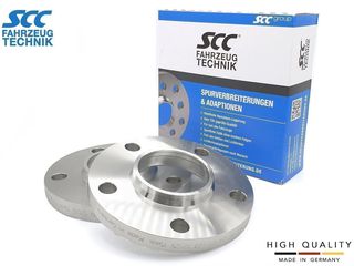 15mm Αποστάτες Τροχών Mε Χειλάκι SCC - Καρέ: 5x120 - Κέντρο: Φ72,6 mm - Al 7075 - Ασημί - 2 Tμχ. - (SCC_12125)