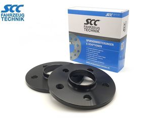 10mm Αποστάτες Τροχών Με Χειλάκι SCC - Καρέ: 5x112 - Κέντρο: Φ66,6 mm - Al 6065 - Μαύρο - 2 Tμχ. - (12168W)