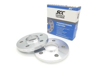 15mm Αποστάτες Τροχών Με Χειλάκι SCC - Καρέ: 5x112 - Mουαγιέ: Φ66,60mm - Al 7075 - Ασημί - 2 Tμχ. - (12169)