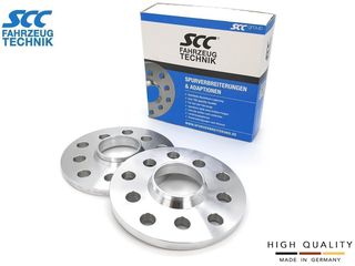 10mm Αποστάτες Τροχών Με Χειλάκι SCC - Καρέ: 5x110 + 5x108 - Κέντρο: Φ65,1 mm - Al 7075 - Ασημί - 2 Tμχ. - (12180)