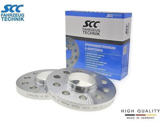 15mm Αποστάτες Τροχών SCC - Καρέ: 5x100+ 5x108 - Κέντρο: Φ65,1 mm - Al 7075 - Ασημί - 2 Tμχ. - (12181)