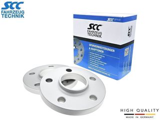 15mm Αποστάτες Τροχών Με Χειλάκι SCC - Καρέ: 5x112 - Κέντρο: Φ66,5 mm - Al 6065 - Ανοδιωμένο - 2 Tμχ. - (12435E)