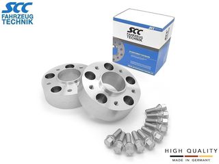 40mm Αποστάτες Τροχών SCC - Καρέ: 5x100 - Κέντρο: Φ57,1 mm - Al 7075 - Ασημί - 2 Tμχ. - (13152S)