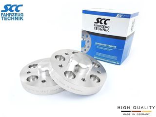 25mm Αποστάτες Τροχών SCC - Καρέ: 5x112 - Κέντρο: Φ66,6 mm - Al 7075 - Ασημί - 2 Tμχ. - (13322S)