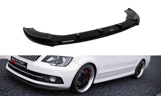 Spoiler / Χειλάκι εμπρός προφυλακτήρα Maxton Design Skoda Superb Mk2 FL Μαύρο Γυαλιστερό - (SK-SU-2F-FD1G)