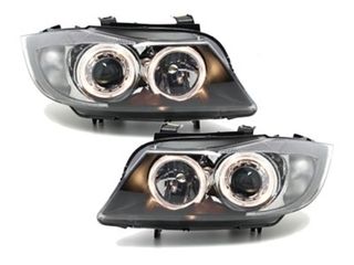 Φανάρια Angel Eyes Εμπρός Μαύρα BMW E90 05-09/2008 - (SWB12DB)