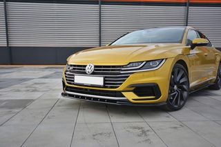 Spoiler / Χειλάκι εμπρός προφυλακτήρα Maxton Design VW ARTEON Μαύρο Γυαλιστερό - (VW-AR-1-RLINE-FD3G)