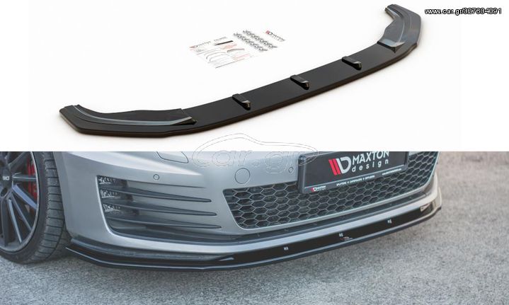 Spoiler / Χειλάκι εμπρός προφυλακτήρα Maxton Design VW Golf 7 GTI Μαύρο Γυαλιστερό - (VW-GO-7-GTI-FD1G)