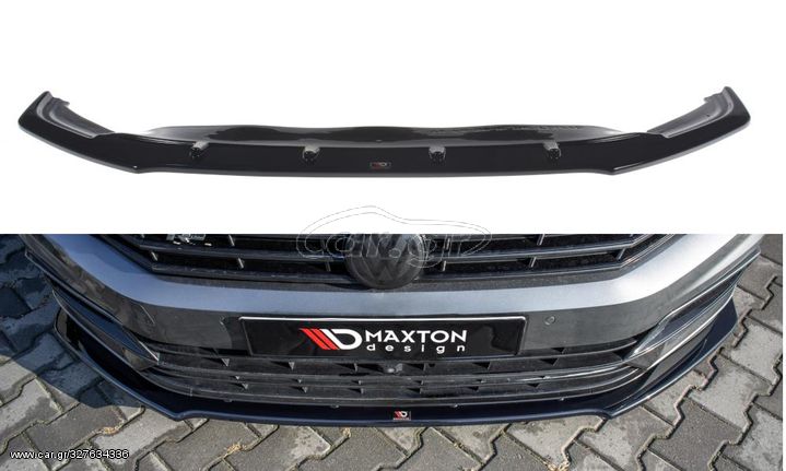 Spoiler / Χειλάκι εμπρός προφυλακτήρα Maxton Design VW Passat R-Line B8 Μαύρο Γυαλιστερό - (VW-PA-B8-RLINE-FD1G)