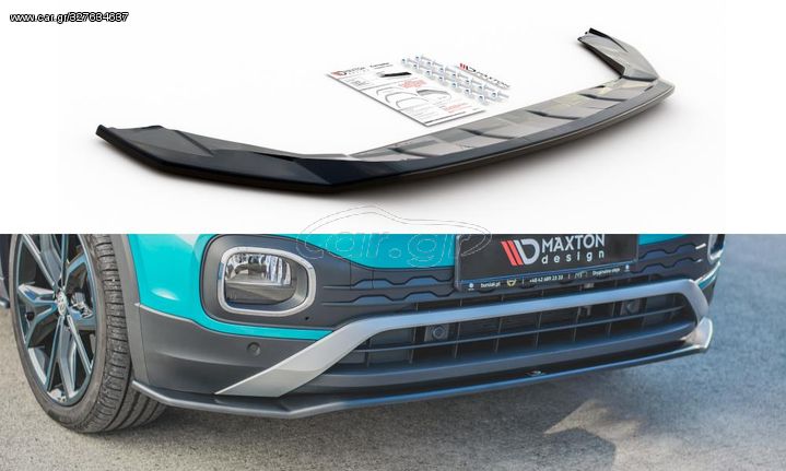 Spoiler / Χειλάκι εμπρός προφυλακτήρα Maxton Design VW T-Cross Μαύρο Γυαλιστερό - (VW-TCROSS-1-FD1G)