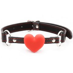Adjustable mouth gag Red Silicone heart Ø 3.5