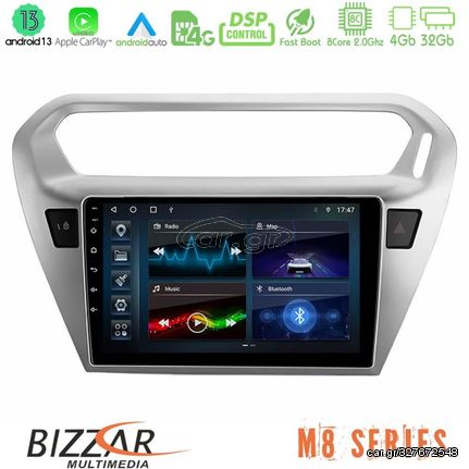 Bizzar M8 Series Citroën C-Elysée / Peugeot 301 8Core Android13 4+32GB Navigation Multimedia Tablet 9"