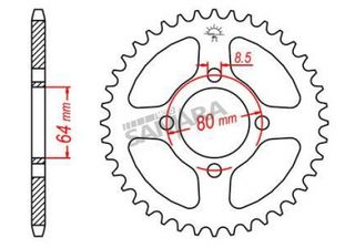 Γρανάζια τροχού για YAMAHA CRYPTON 105/115 / CRYPTON-X 135 RK