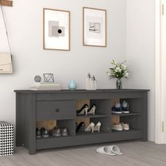Παπουτσοθήκη Γκρί 110 x 38 x 45,5 εκ. από Μασίφ Ξύλο Πεύκου 814596