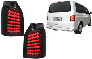 Full led πίσω φανάρια μαρκέ για VW T5 2003-2009 μαύρα φιμέ 