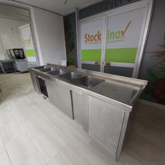 Λάντζα κλειστή inox, 275*60*83/95 εκ, με 5 γούρνες και πάσο αποστράγγισης. Μεταχειρισμένο. Ποιότητα & Τιμή Stockinox-thumb-3