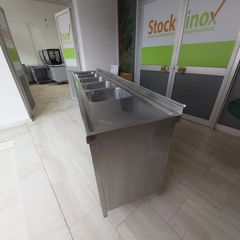Λάντζα κλειστή inox, 275*60*83/95 εκ, με 5 γούρνες και πάσο αποστράγγισης. Μεταχειρισμένο. Ποιότητα & Τιμή Stockinox-thumb-11
