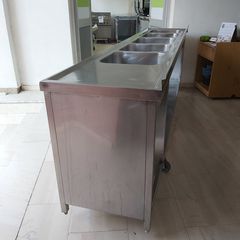 Λάντζα κλειστή inox, 275*60*83/95 εκ, με 5 γούρνες και πάσο αποστράγγισης. Μεταχειρισμένο. Ποιότητα & Τιμή Stockinox-thumb-13