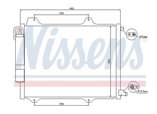 ΨΥΓΕΙΟ A/C ΚΑΙΝΟΥΡΙΟ SUBARU JUSTY II 1995-2003, JUSTY III 2003- (440X345X16) AVA SZ5088 FRIGAIR 0824.3011 NISSENS 94754 NRF 35907 9531186G00 95311-86G00