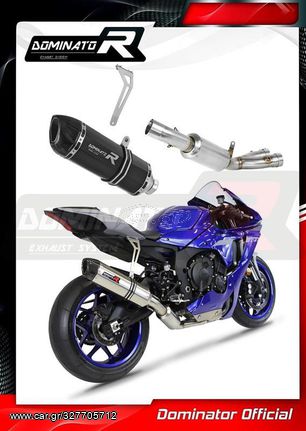 Dominator Εξάτμιση Τελικό HP1 Black S.Steel/Carbon End Yamaha YZF R1 2020- 2022 Με Θάλαμο Διαστολής Καυσαερίων Και Σιγαστήρα