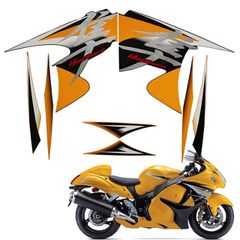 ΣΕΤ ΑΥΤΟΚΟΛΛΗΤΑ FAIRING SUZUKI GSXR1300 HAYABUSA 2008-2020 ΓΚΡΙ-ΧΡΥΣΟ-ΑΣΠΡΟ