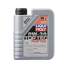 0W-30 TOP TEC 4310 LIQUI MOLY 1L ΣΥΣΚ 1ΛΙΤΡΟ 2361 Υπερσύγχρονο, πτωχό σε τέφρα λεπτόρρευστο λιπαντικό κινητήρα κορυφαίας κατηγορίας για χρήση όλο το έτος. Ο συνδυασμός του από συνθετική τεχνολογία και