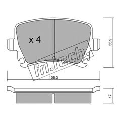 FRITECH Σετ τακάκια AUDI - SEAT - SKODA - VW