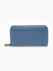 Γυναικείο πορτοφόλι με διπλό φερμουάρ - Μπλε