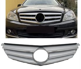 ΜΑΣΚΑ ΕΜΠΡΟΣ MERCEDES Benz C-Class W204 S204 Limousine Station Wagon (2007-2014) Avangarde Chrome & Silver