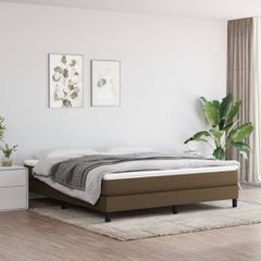 Σκελετός Κρεβατιού με Ελατήρια Σκ. Καφέ 160x200 εκ. Υφασμάτινο 3120527