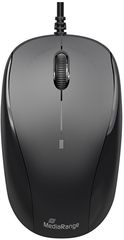 MediaRange Optical Mouse Corded 3-Button Black Wired - (MROS213)