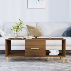 Τραπεζάκι Σαλονιού Καφέ Δρυς 102x50x40 εκ. Επεξεργασμένο Ξύλο 817527