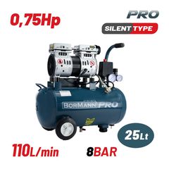 BAT5080 Αεροσυμπιεστής Oil-Free 25Lt 0.75Hp - ΜΟΝΟΜΠΛΟΚ - BORMANN PRO (#030850)