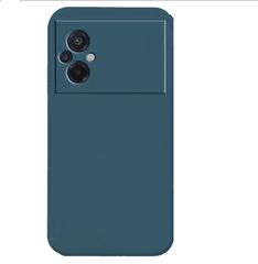 Xiaomi Poco M5 - Rubber Soft Touch Silicone Cover with Microfiber Interior Camera Protection Dark Blue (oem)